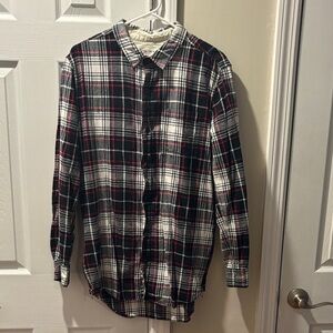 On the Byas Black, White, and Red Plaid Flannel Shirt